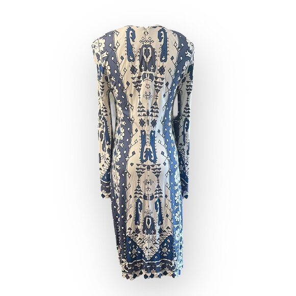 Tory Burch Matte Jersey Dress Malibu Blue Lisbon Dress s - Picture 6 of 8